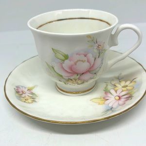 Hitkari Potteries Bone China Delicate Floral Teacup and Saucer made in India
